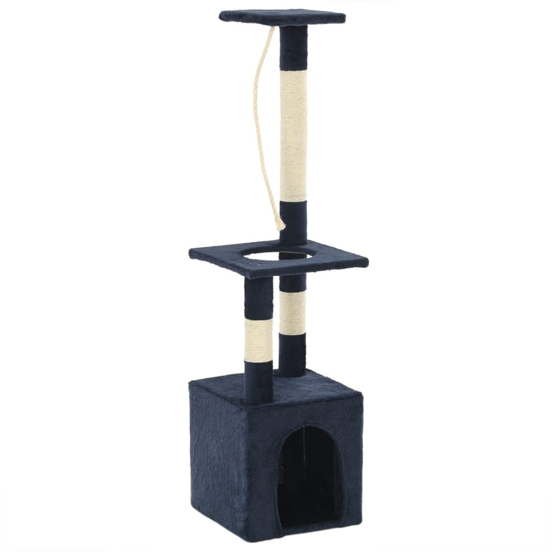 Load image into Gallery viewer, VidaXL Kattenkrabpaal met sisal krabpalen 109 cm donkerblauw
