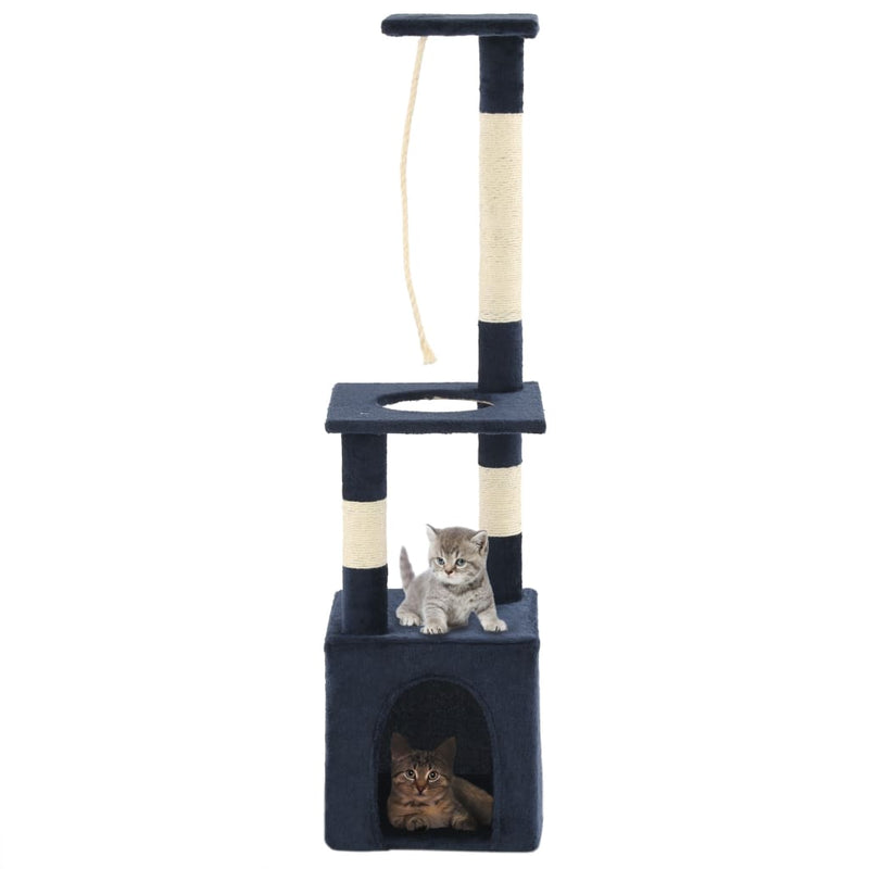 Load image into Gallery viewer, VidaXL Kattenkrabpaal met sisal krabpalen 109 cm donkerblauw
