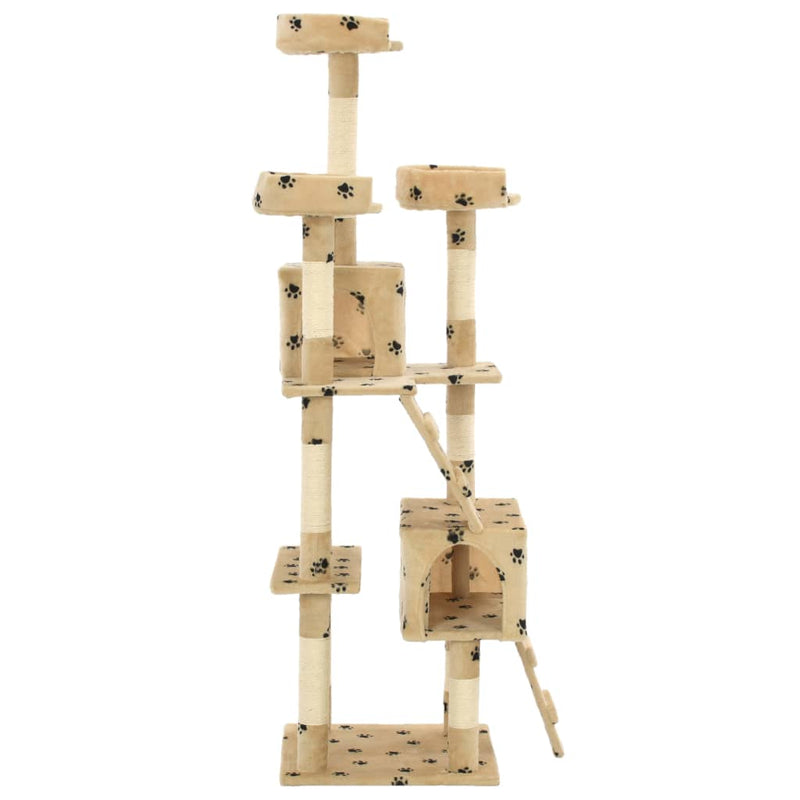Load image into Gallery viewer, Vidaxl kattenkrabpaal met sisal krabpalen 170 cm pootafdrukken beige
