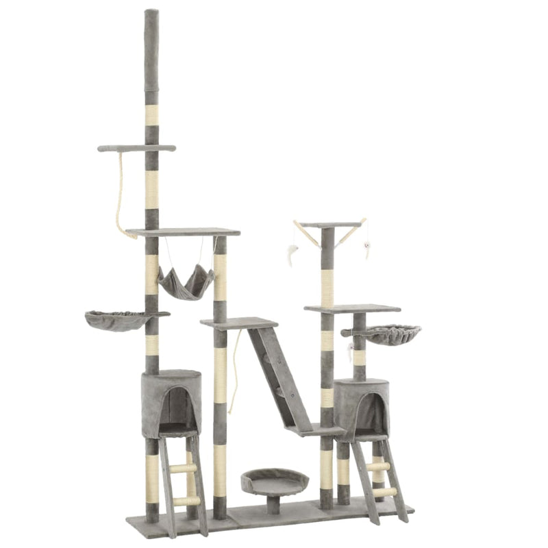Load image into Gallery viewer, Vidaxl kattenkrabpaal met sisal krabpalen 230-250 cm grijs
