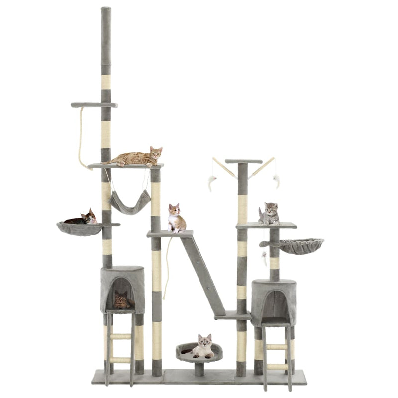 Load image into Gallery viewer, Vidaxl kattenkrabpaal met sisal krabpalen 230-250 cm grijs
