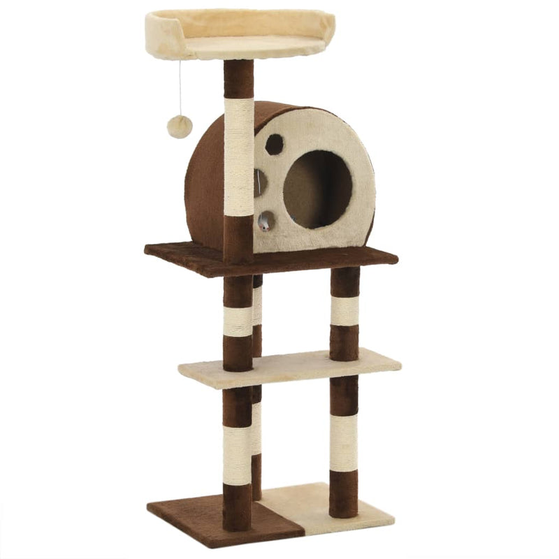 Load image into Gallery viewer, Vidaxl kattenkrabpaal met sisal krabpalen 127 cm beige en bruin
