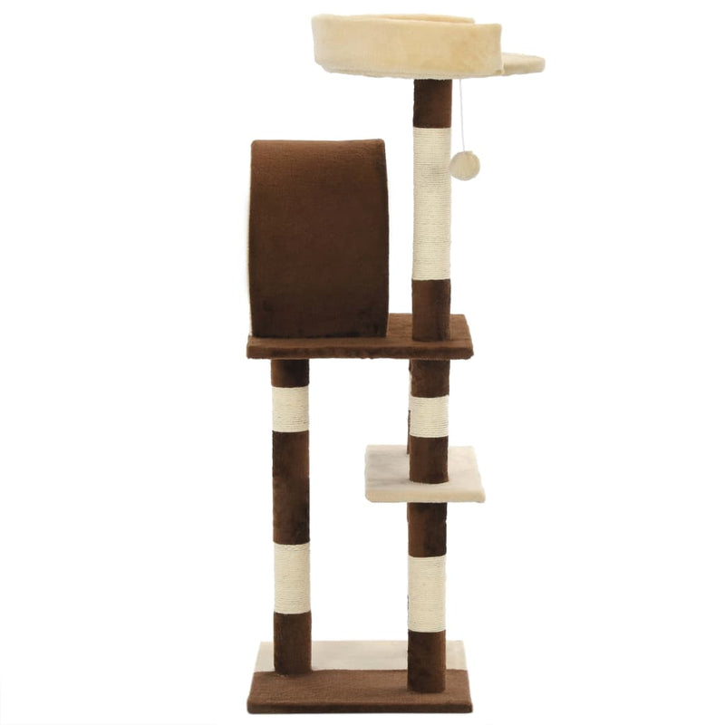 Load image into Gallery viewer, Vidaxl kattenkrabpaal met sisal krabpalen 127 cm beige en bruin
