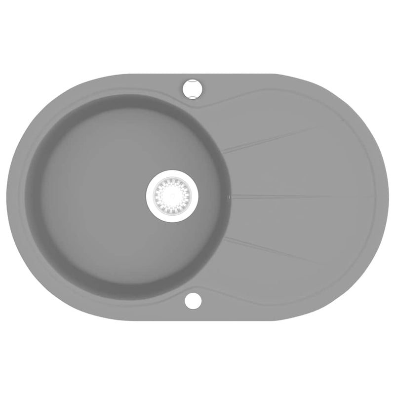 Load image into Gallery viewer, Vidaxl gootsteen ovaal enkele bak graniet grijs
