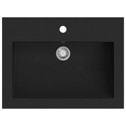 Vidaxl wasbak 600x450x120 mm graniet zwart