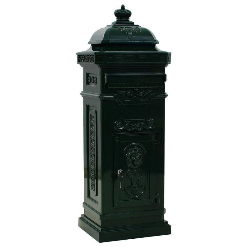 Load image into Gallery viewer, Vidaxl pilaar brievenbus vintage stijl roestbestendig aluminium groen

