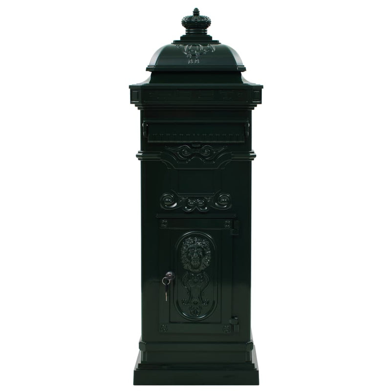 Load image into Gallery viewer, Vidaxl pilaar brievenbus vintage stijl roestbestendig aluminium groen

