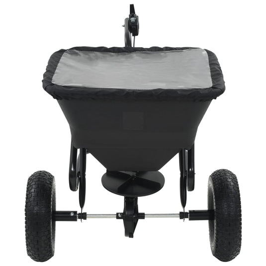 Vidaxl strooiwagen sleepmodel 45 l 125x74x79 cm pvc en staal