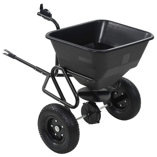 Vidaxl strooiwagen sleepmodel 45 l 125x74x79 cm pvc en staal
