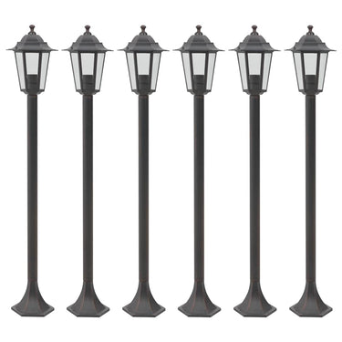 Vidaxl paalverlichting voor tuin e27 110 cm aluminium brons 6 st