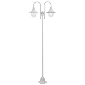 Vidaxl paalverlichting tuin e27 220 cm aluminium wit 2-delig