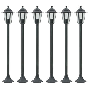 Vidaxl paalverlichting voor tuin e27 110 cm aluminium donkergroen 6 st