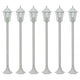Vidaxl paalverlichting voor tuin e27 110 cm aluminium wit 6 st