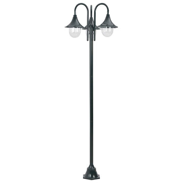 Vidaxl paalverlichting tuin e27 220 cm aluminium donkergroen 3-delig
