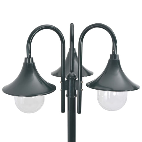 Vidaxl paalverlichting tuin e27 220 cm aluminium donkergroen 3-delig