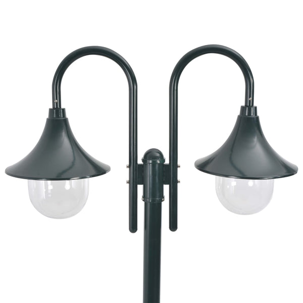 Vidaxl paalverlichting tuin e27 220 cm aluminium donkergroen 2-delig