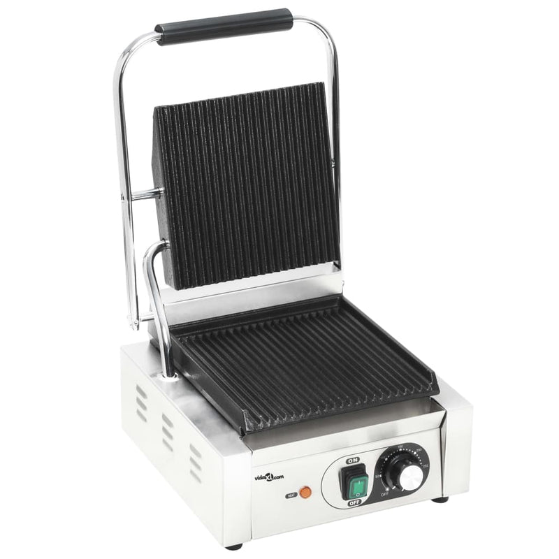 Load image into Gallery viewer, Vidaxl panini grill gegroefd 1800 w 31x30,5x20 cm roestvrij staal

