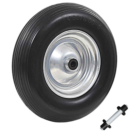 Vidaxl kruiwagenwiel met as 4,00-8 390 mm massief pu