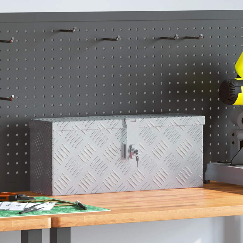Load image into Gallery viewer, Vidaxl aluminium kist 48,5x14x20 cm zilverkleurig
