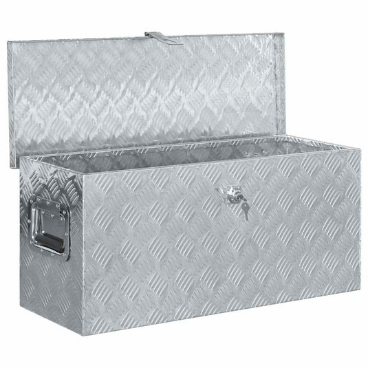 Vidaxl aluminium kist 80x30x35 cm zilverkleurig