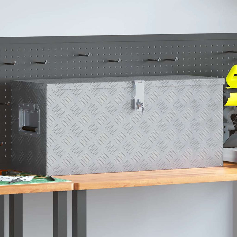 Load image into Gallery viewer, Vidaxl aluminium kist 80x30x35 cm zilverkleurig
