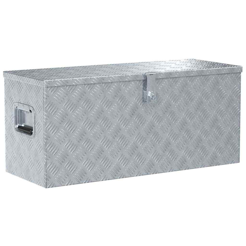 Load image into Gallery viewer, Vidaxl opbergkist 90,5x35x40 cm aluminium zilverkleurig
