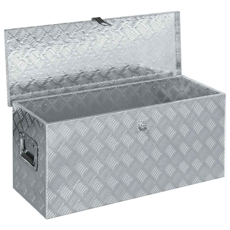 Load image into Gallery viewer, Vidaxl opbergkist 90,5x35x40 cm aluminium zilverkleurig
