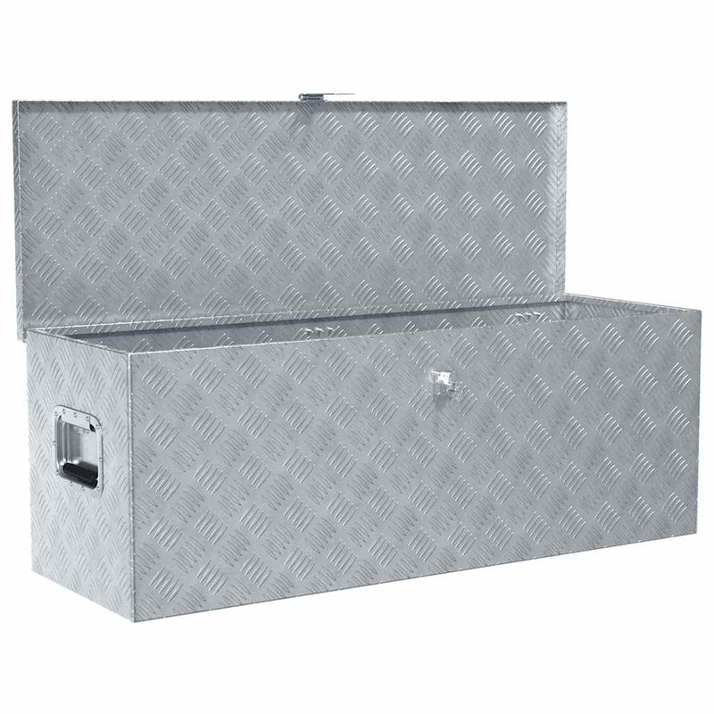 Load image into Gallery viewer, Vidaxl aluminium kist 110,5x38,5x40 cm zilverkleurig
