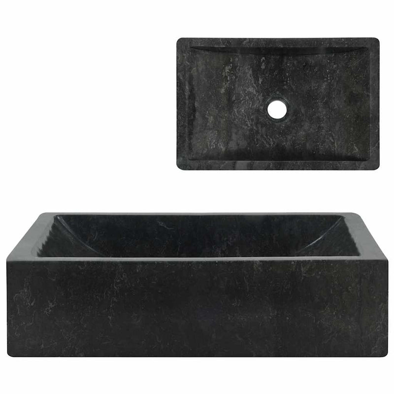 Load image into Gallery viewer, Vidaxl gootsteen 45x30x12 cm marmer hoogglans zwart
