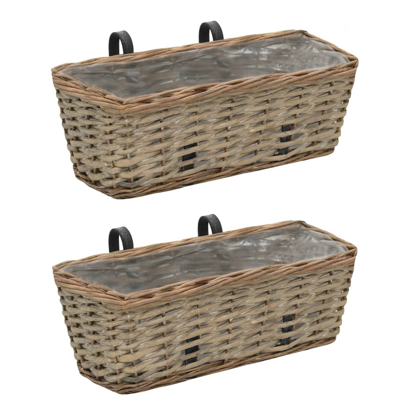 Load image into Gallery viewer, Vidaxl balkonbakken 2 st 40 cm wicker met pe-voering
