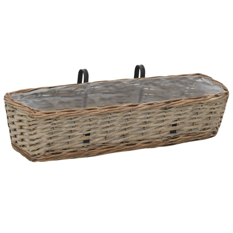 Load image into Gallery viewer, Vidaxl balkonbakken 2 st 60 cm wicker met pe-voering
