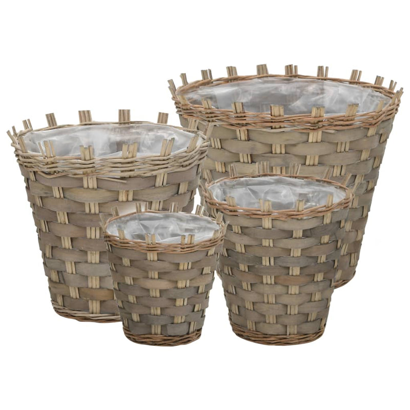 Load image into Gallery viewer, VidaXL Plantenbakken verhoogd 4 st wicker met PE-voering
