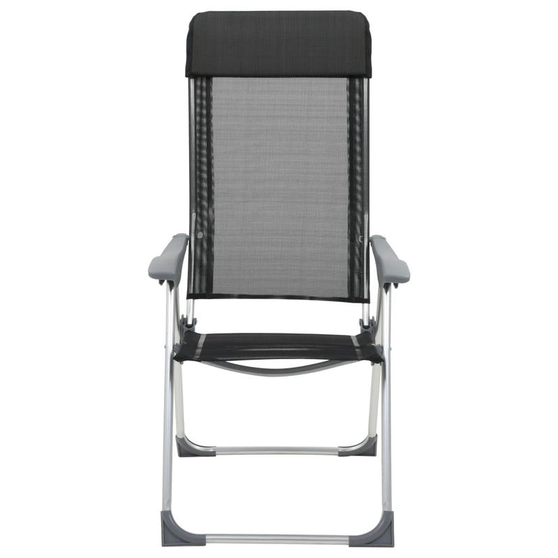 Load image into Gallery viewer, Vidaxl campingstoelen inklapbaar aluminium zwart 4 st
