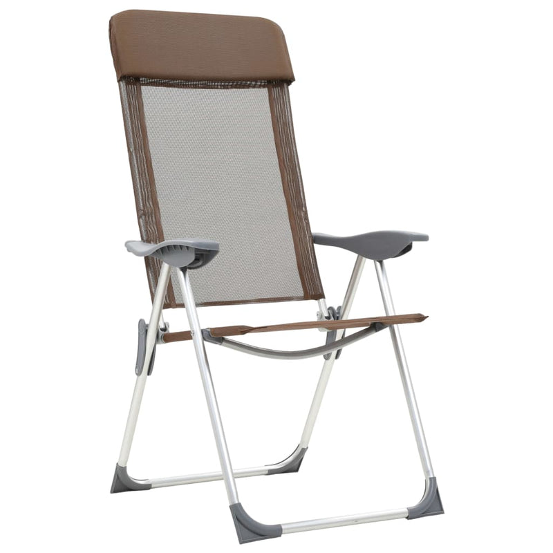 Load image into Gallery viewer, Vidaxl campingstoelen 2 st inklapbaar aluminium bruin
