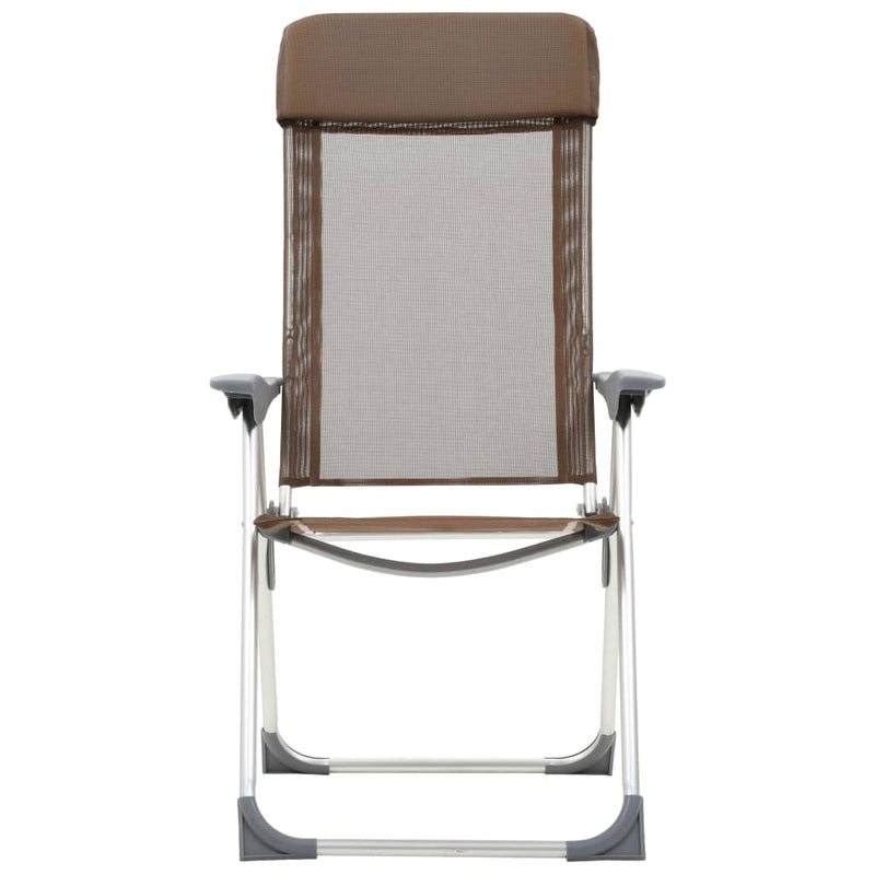Afbeelding laden in galerijviewer, Vidaxl campingstoelen 2 st inklapbaar aluminium bruin
