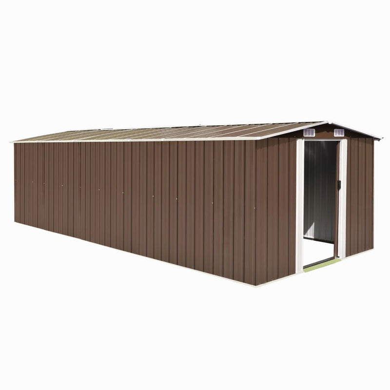 Load image into Gallery viewer, VidaXL Tuinschuur 257x580x181 cm metaal bruin
