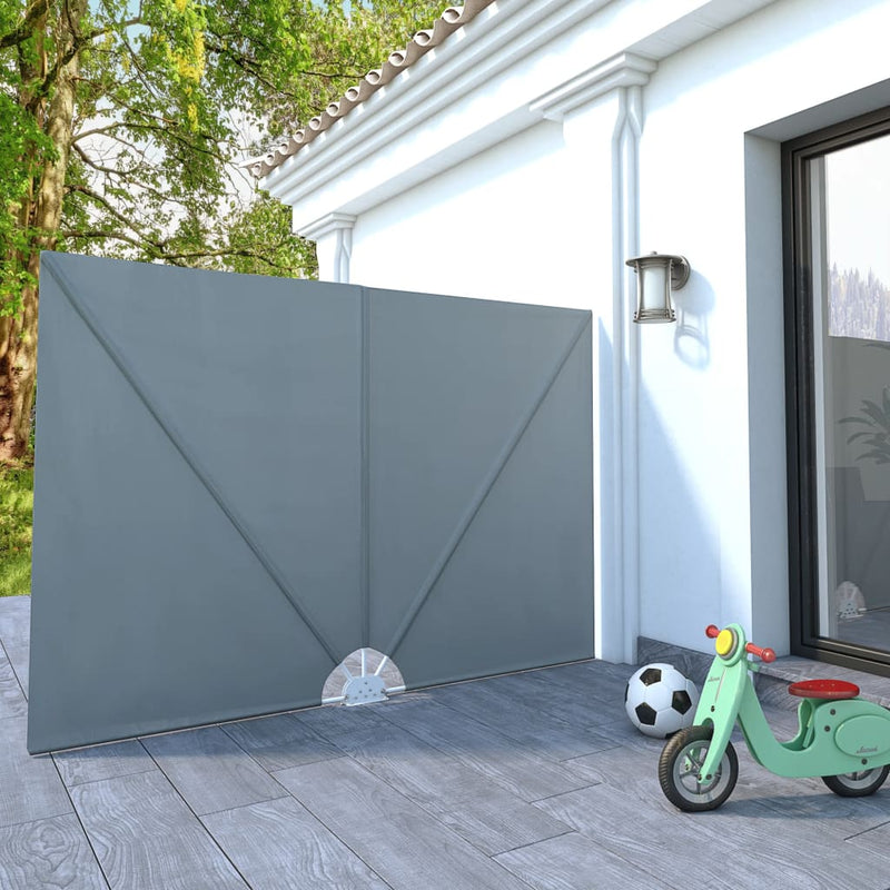 Laden Sie das Bild in Galerie -Viewer, Vidaxl terrasscherm inklapbaar 240x160 cm grijs
