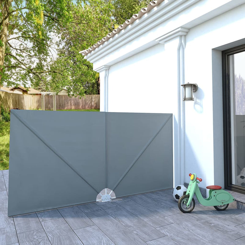 Afbeelding laden in galerijviewer, Vidaxl terrasscherm inklapbaar 300x150 cm grijs
