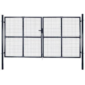 VidaXL Gaaspoort 289x150 cm gegalvaniseerd staal grijs