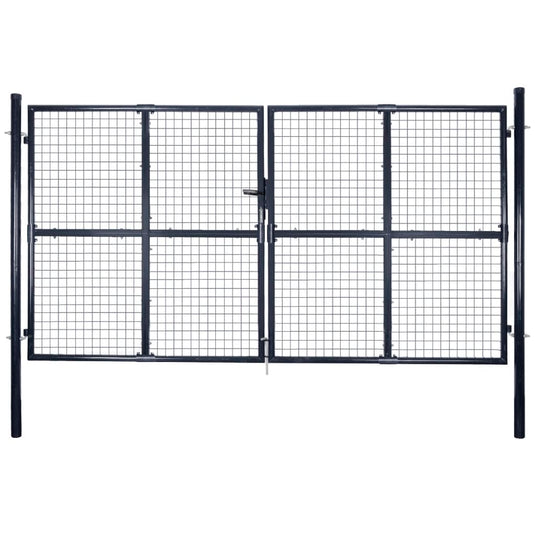 VidaXL Gaaspoort 289x150 cm gegalvaniseerd staal grijs