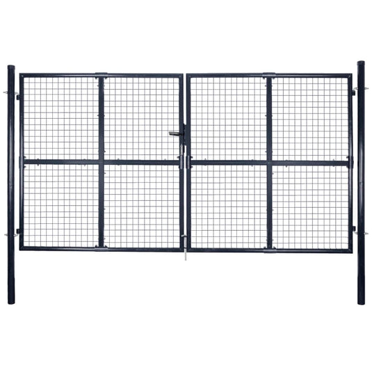 VidaXL Gaaspoort 289x175 cm gegalvaniseerd staal grijs