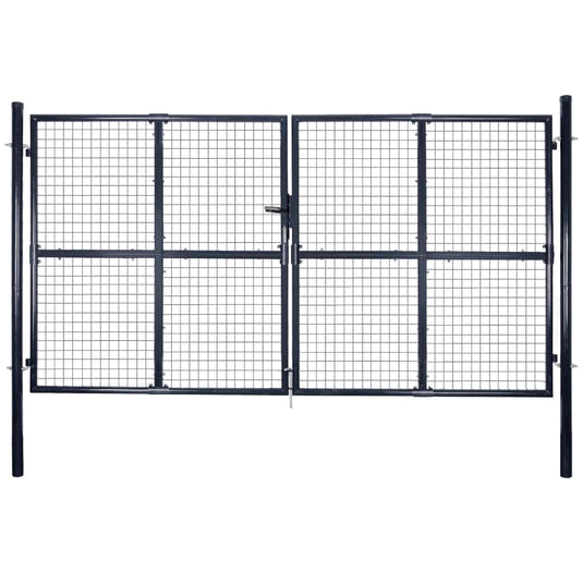 VidaXL Gaaspoort 289x200 cm gegalvaniseerd staal grijs