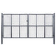 VidaXL Gaaspoort 400x175 cm gegalvaniseerd staal grijs