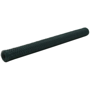 Vidaxl kippengaas 25x1,5 m staal met pvc coating groen