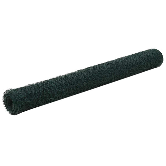 Vidaxl kippengaas 25x1,2 m staal met pvc coating groen