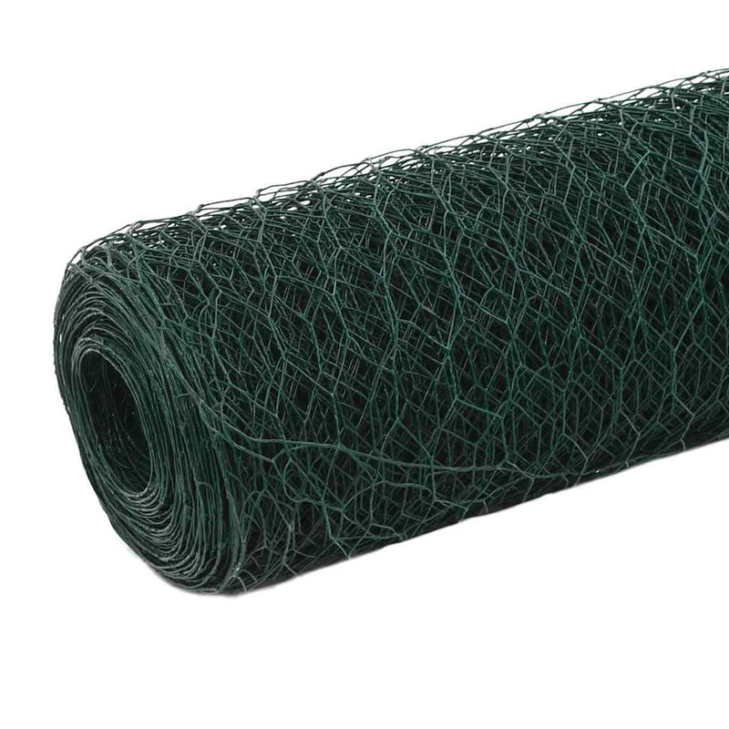 ギャラリービューアに画像をロードする, Vidaxl kippengaas 25x1,2 m staal met pvc coating groen
