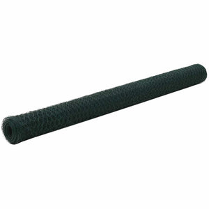 Vidaxl kippengaas 25x1,5 m staal met pvc coating groen
