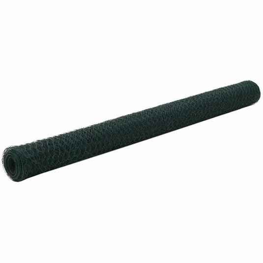 Vidaxl kippengaas 25x1,5 m staal met pvc coating groen