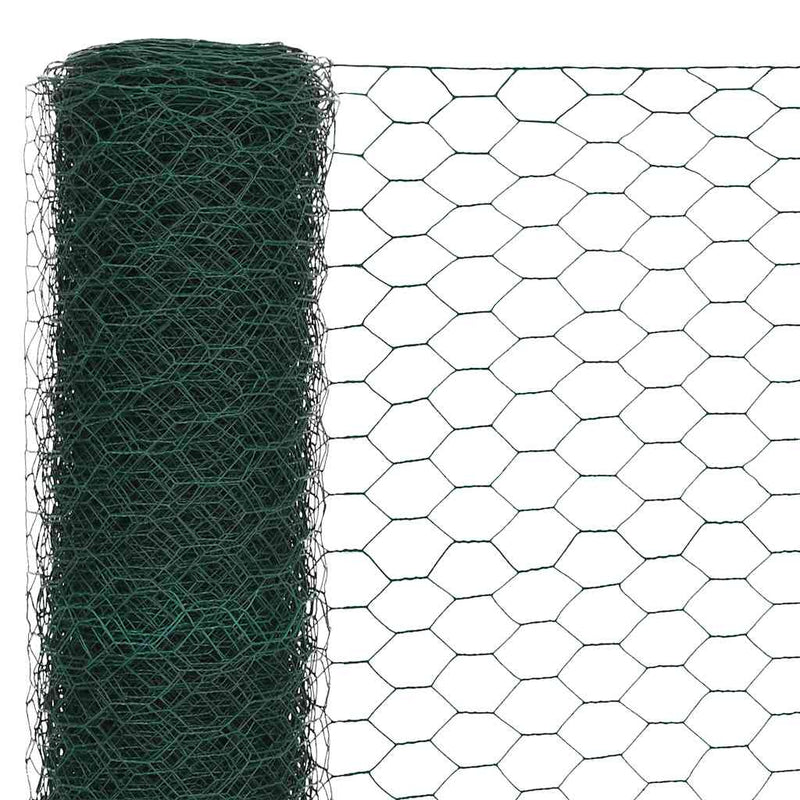 ギャラリービューアに画像をロードする, Vidaxl kippengaas 25x1,5 m staal met pvc coating groen
