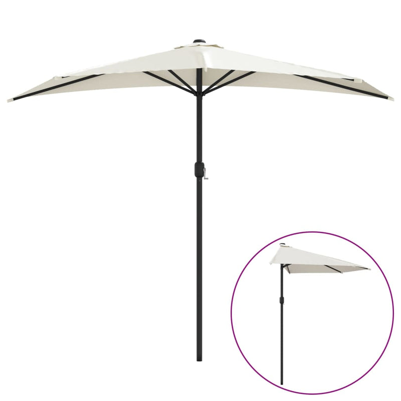 Load image into Gallery viewer, Vidaxl balkonparasol half met aluminium paal 270x144 cm zandkleurig

